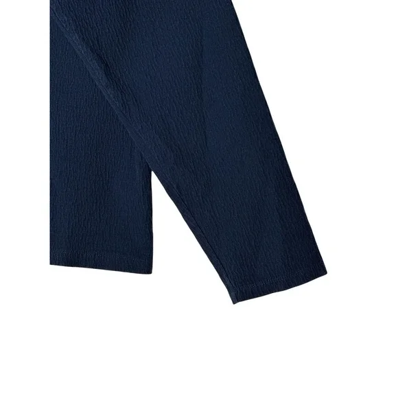 Sandro Paris Long Top Women's Large Long‎ Sleeve Navy Stretch Designer Career - Picture 8 of 8